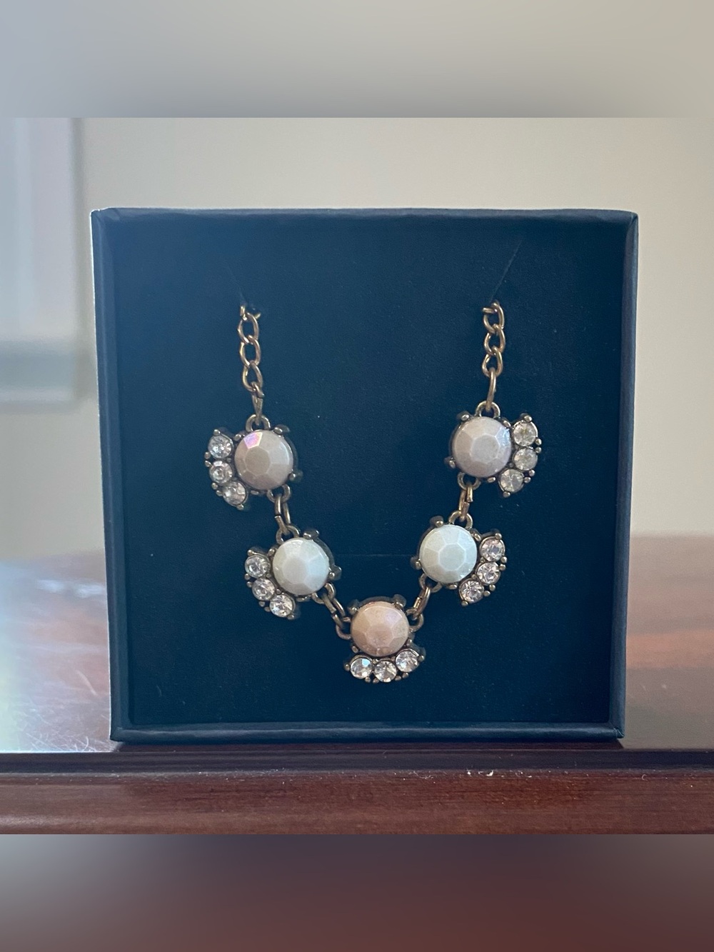 Gold-Tone Pastel Statement Necklace with Accents